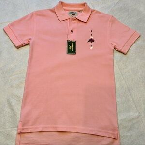 Perlis Pink Polo Shirt with Embroidered Logo Size Small Crawfish Embroidered